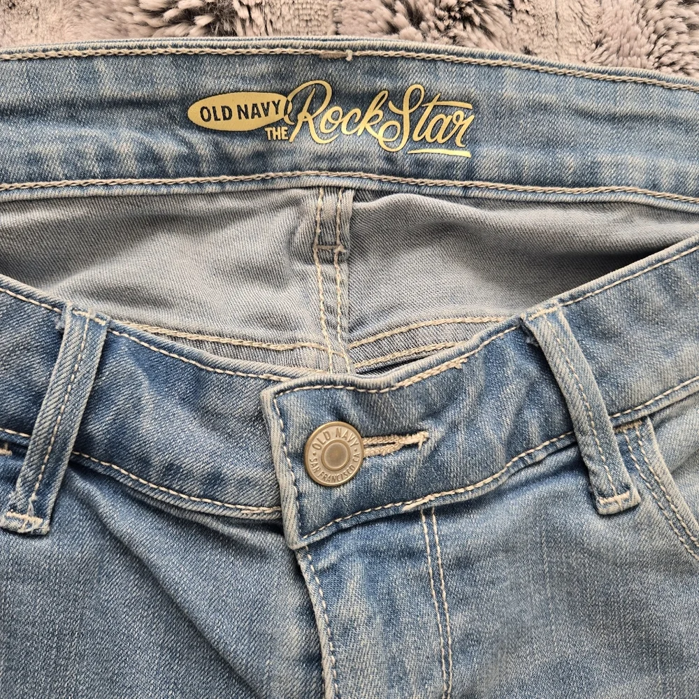 Old Navy ROCK STAR Women's Sky Blue‎ Skinny Crop Jeans - Like New - Size 12